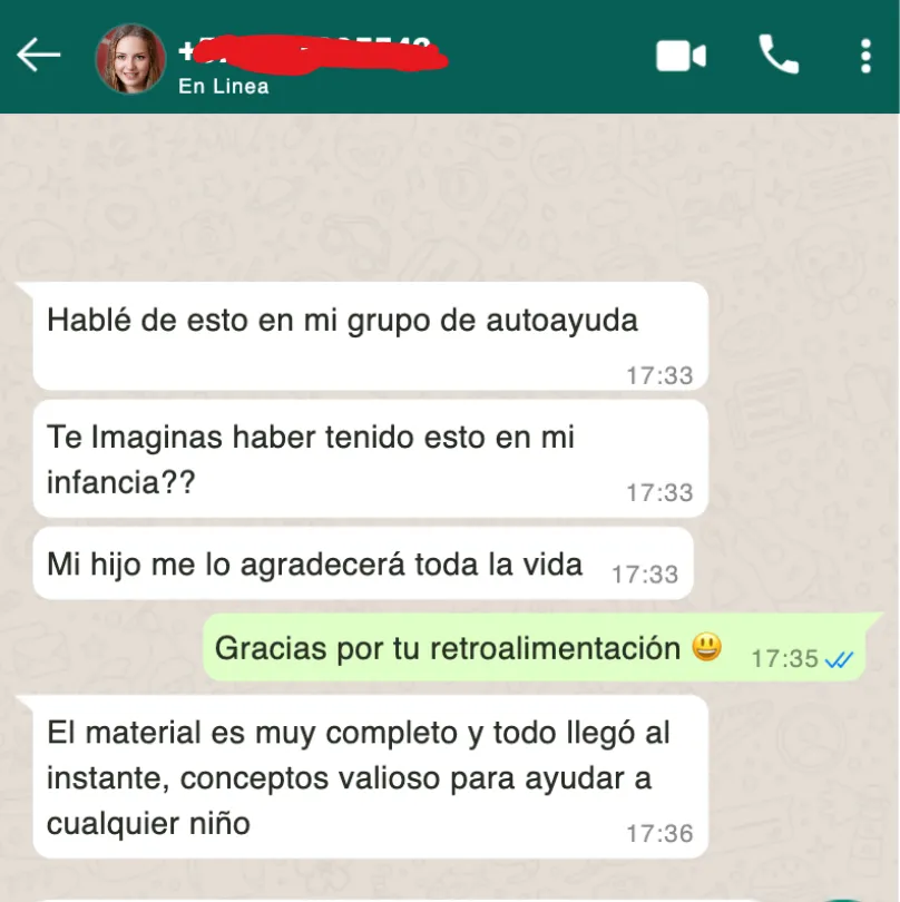 Mensaje de WhatsApp: Mi hijo me lo agradecerá toda la vida